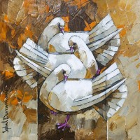 Iqbal Durrani, 18 x 18 Inch, Oil on Canvas, Figurative Painting, AC-IQD-316 Iqbal Durrani, 18 x 18 Inch, Oil on Canvas, Figurative Painting, AC-IQD-316